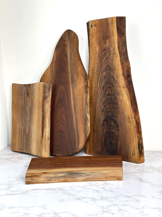 Live-edge Rustic Walnut - Handmade Charcuterie Boards - one-off
