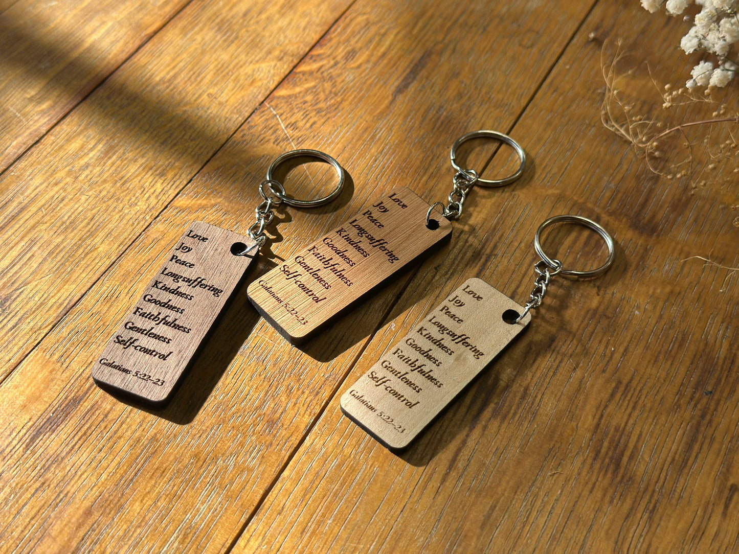 Fruit of the Spirit - Wooden Keychain