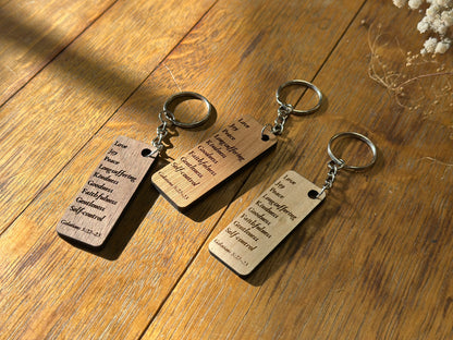 Fruit of the Spirit - Wooden Keychain