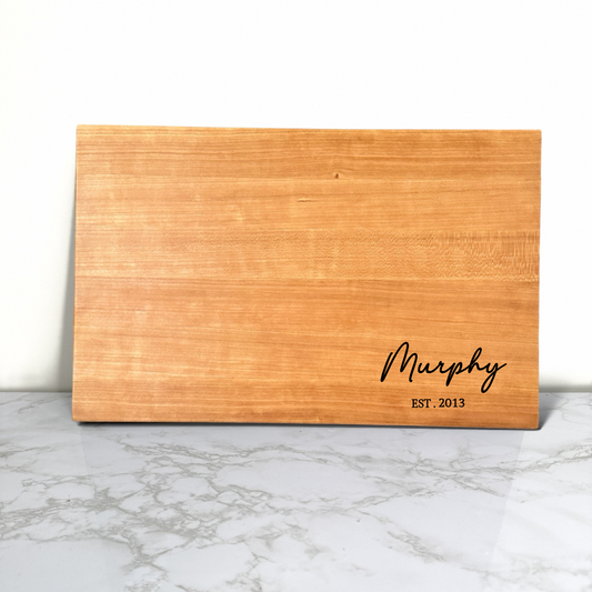 Last Name & Date - Personalized Wooden Cutting Board