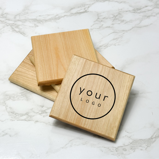 Business Logo Wooden Coasters
