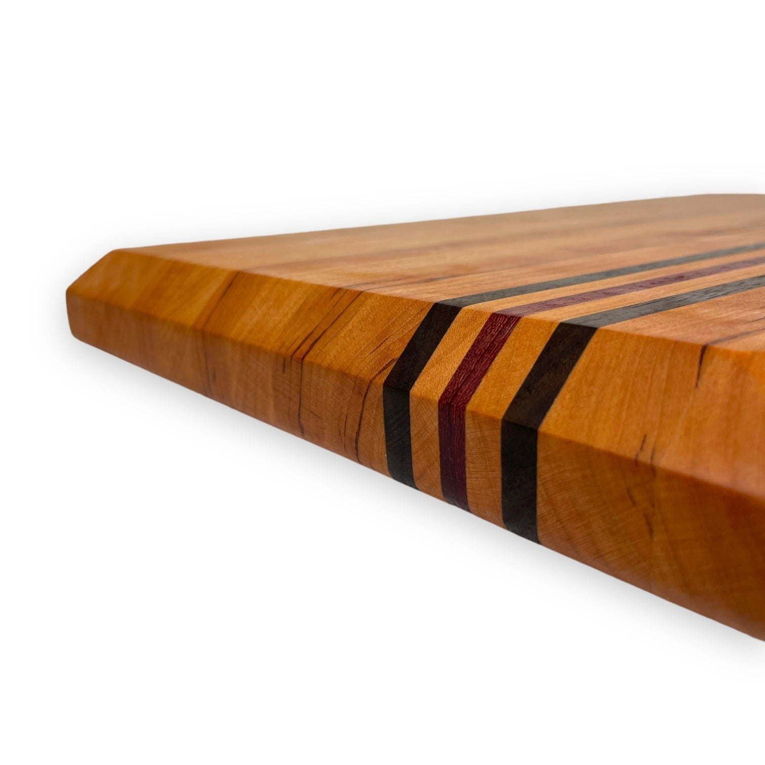 Cherry Inlay - Handmade Wood Cutting Board - MTO edge bevel view