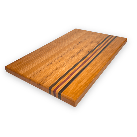 Cherry Inlay - Handmade Wood Cutting Board - MTO top view