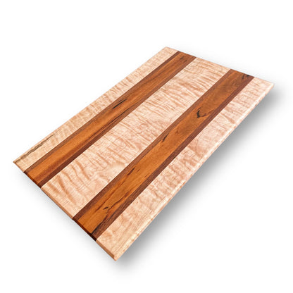 Exotic Fancy Maple - Handmade Wooden Cutting Board - RTS top view