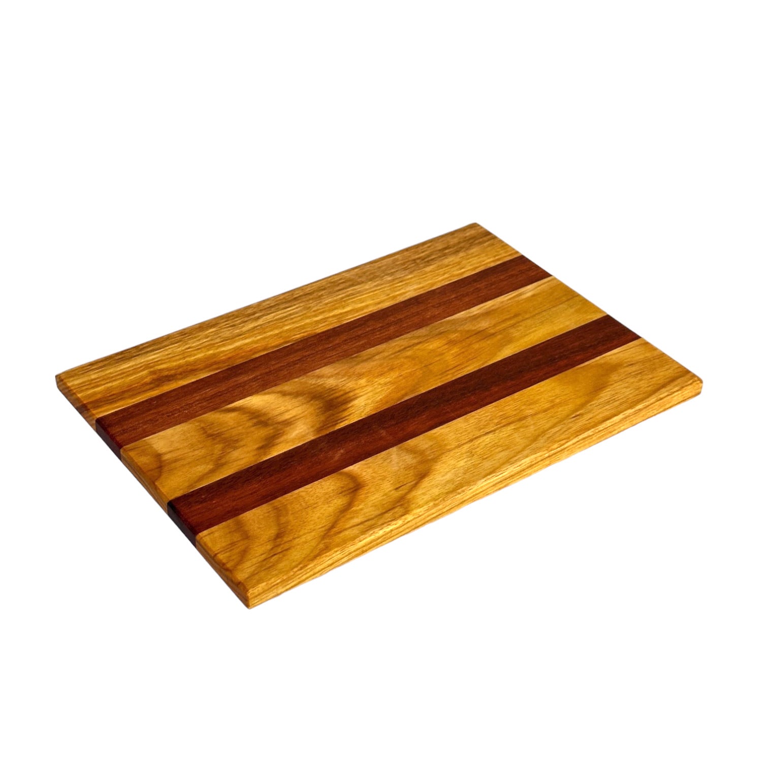 Exotic Mini Wood Cutting Boards - RTS canary and bloodwood top view