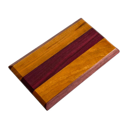 Exotic Mini Wood Cutting Boards - RTS cherry and purple heart bottom view