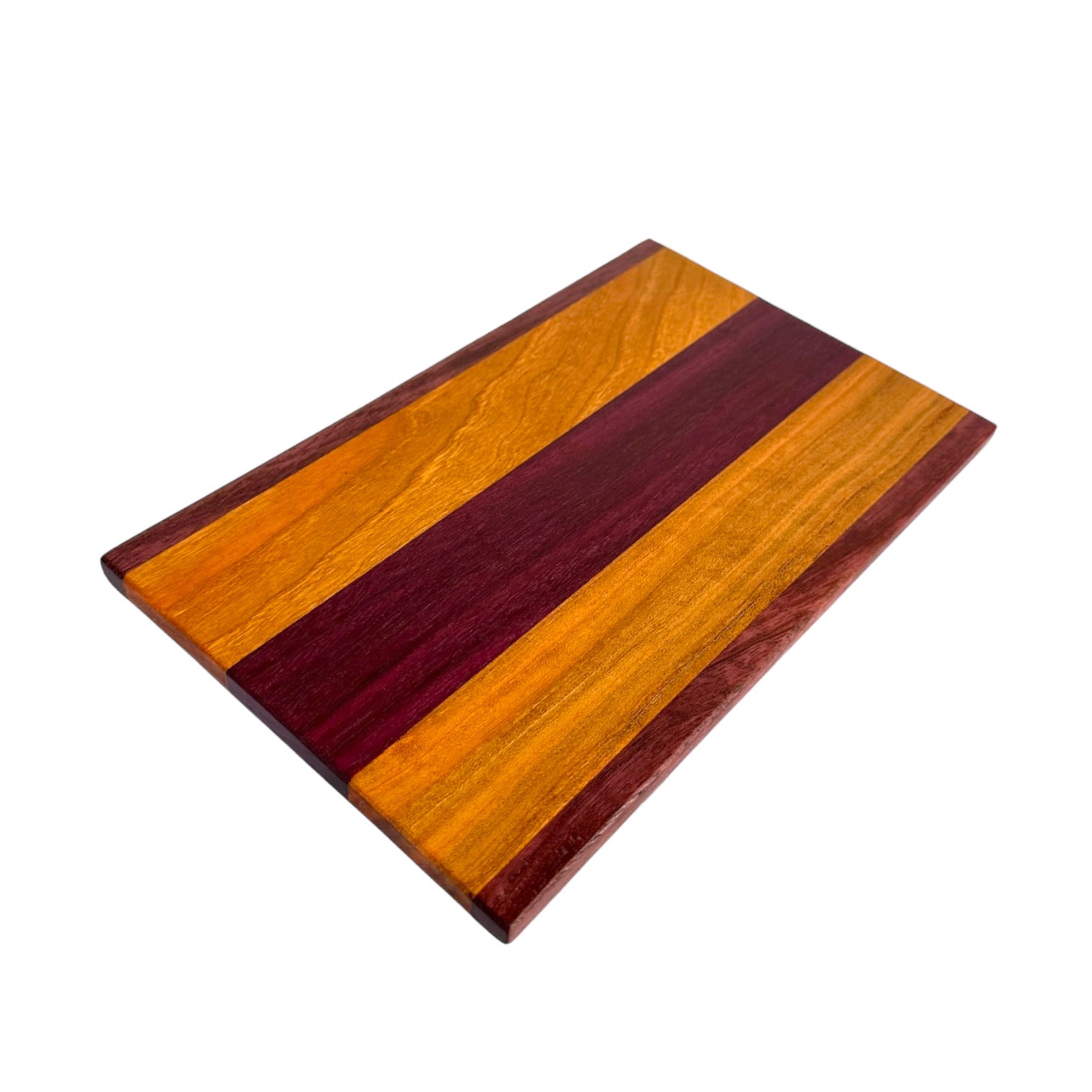 Exotic Mini Wood Cutting Boards - RTS cherry and purple heart top view