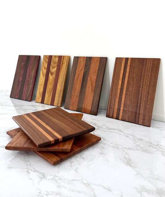 Exotic Mini Wood Cutting Boards - RTS group view