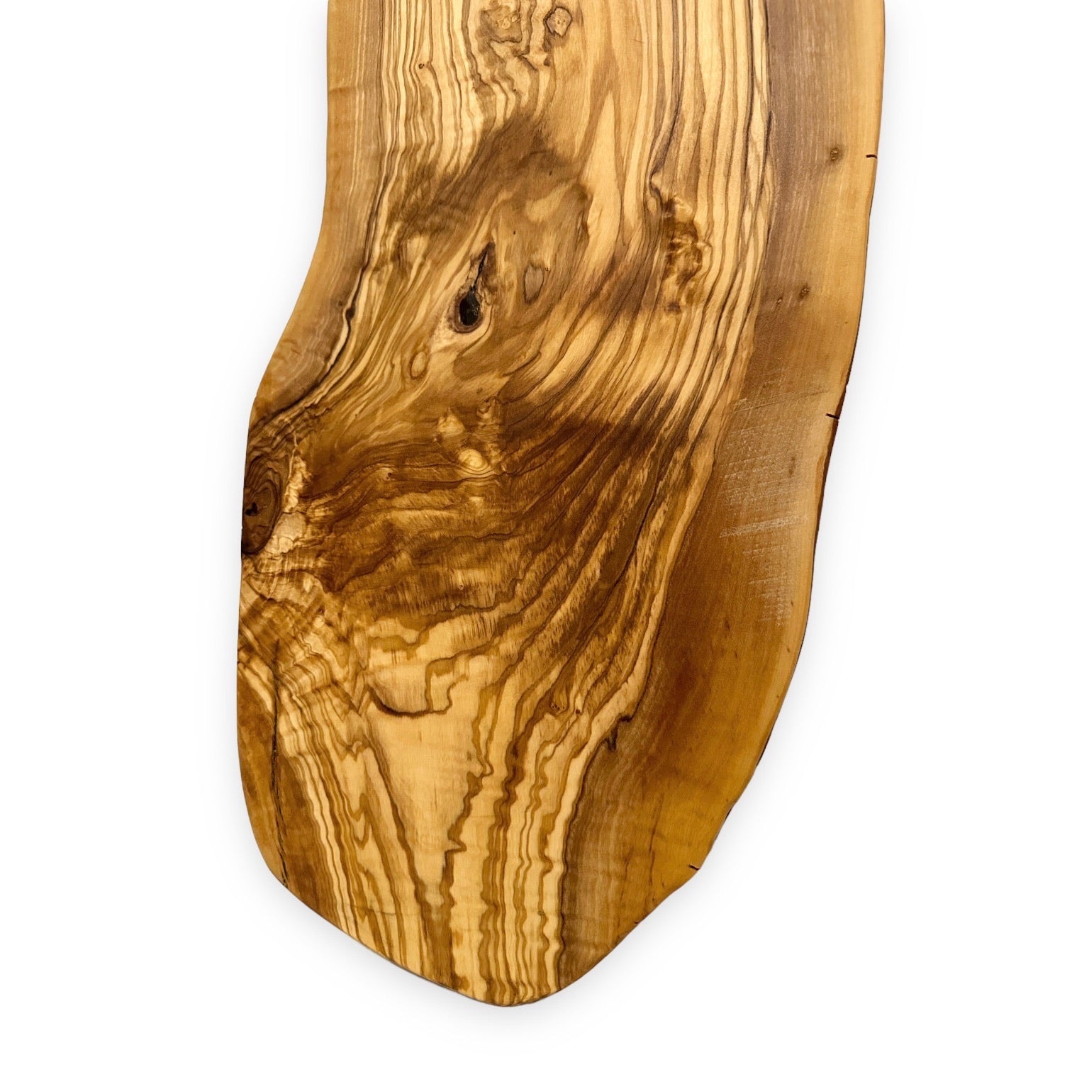 Live-edge Rustic Olive Wood - Handmade Charcuterie Boards - RTS large bottom detail view