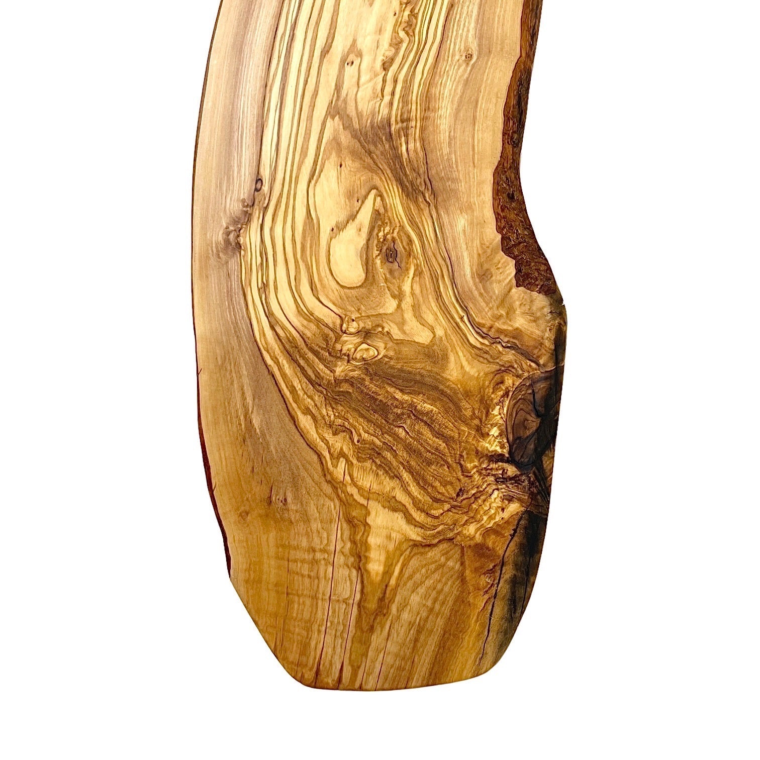 Live-edge Rustic Olive Wood - Handmade Charcuterie Boards - RTS large board front detail view