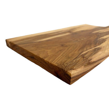 Rustic Handmade Wooden Charcuterie Boards - RTS hickory bottom edge detail view