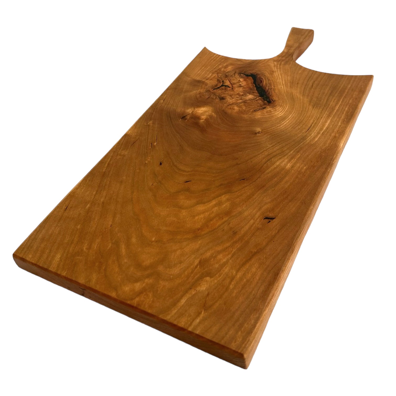 Rustic Handmade Wooden Charcuterie Boards - RTS cherry bottom wood grain deteil view