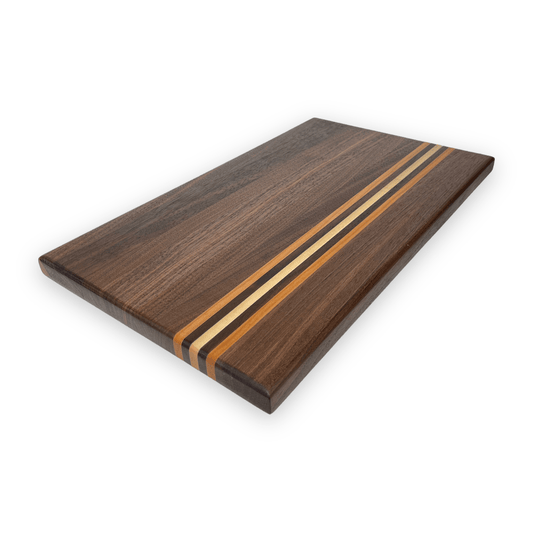 Walnut Inlay - Handmade Wooden Cutting Board - MTO top view