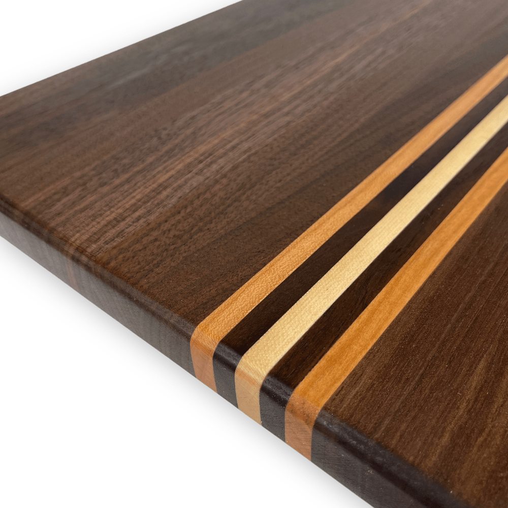 Walnut Inlay - Handmade Wooden Cutting Board - MTO inlay detail view